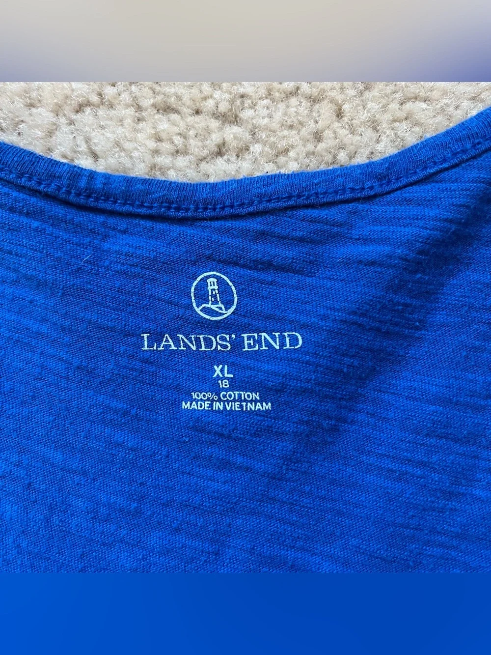 Lands' End Royal Blue Embroidered Sleeveless Swimsuit Cover-up - Size XL - VGUC